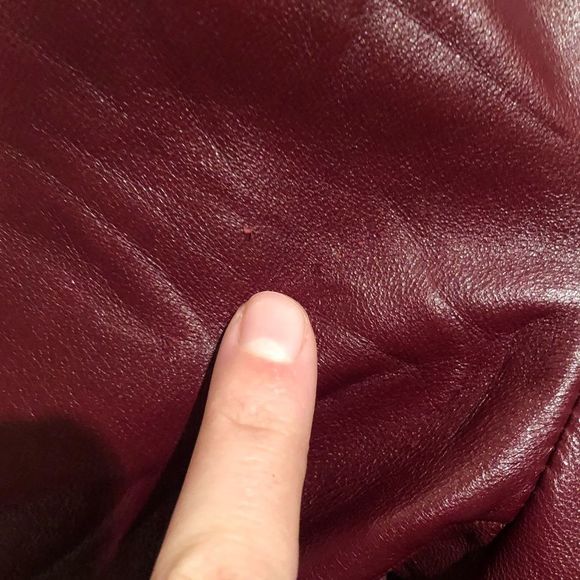 Nine West red/ burgundy leather coat. Size medium - Picture 11 of 12